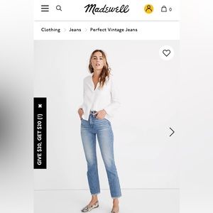Madewell Perfect Vintage Jean in Ainsworth Wash